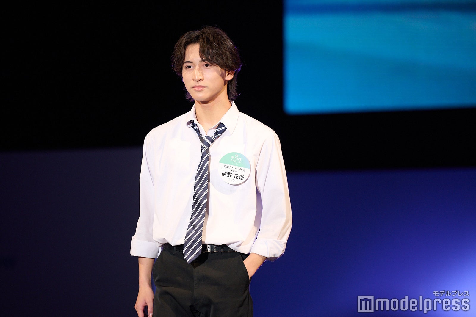 植野花道くん「男子高生ミスターコン2023」ファイナル審査の様子（C）モデルプレス
