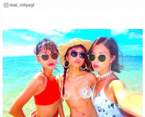 宮城舞の大胆美バストに釘付け 山本優希&森摩耶と輝かしいビキニ3ショット