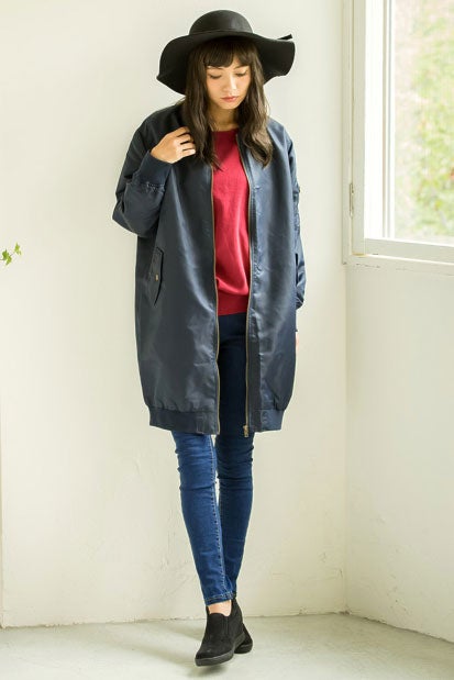 ナイロンMA-1ロングブルゾン「Re:EDIT by GALSTAR」5,298円（税込）／画像提供：Re:EDIT by GALSTAR