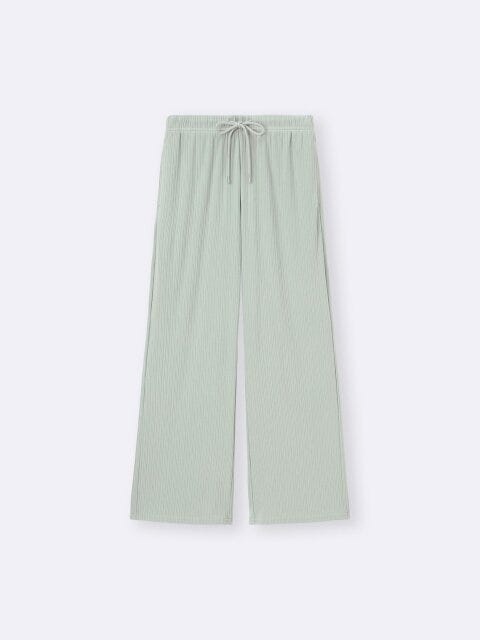 リブプルオンパンツ 2025guレディース春夏セットアップリブプルオンパンツ