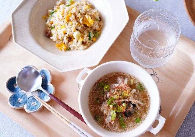 和田明日香さんの味噌ラーメンの麺なしと炒飯