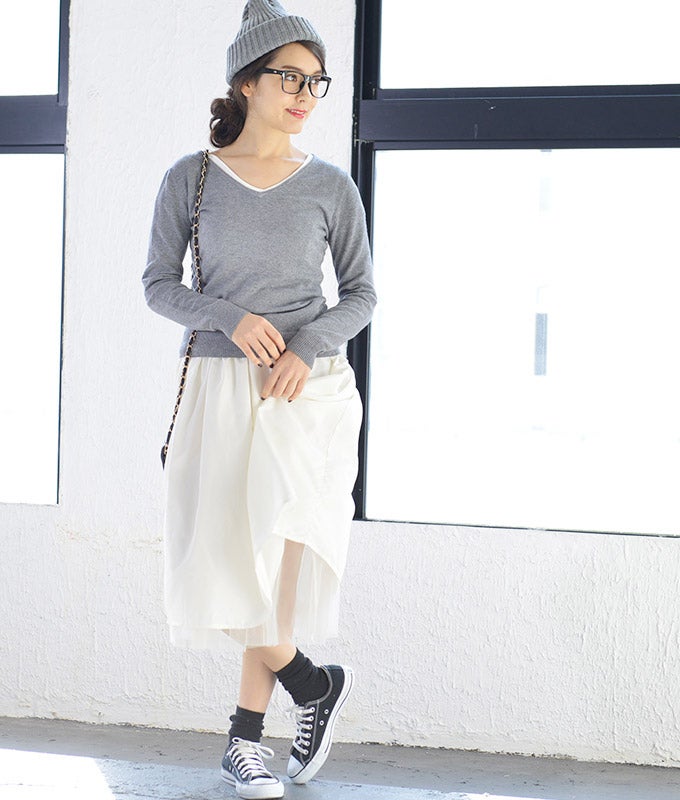 上品カラーのリバーシブルチュールスカートcocaオリジナル「coca」1,990円（税込）／画像提供：coca