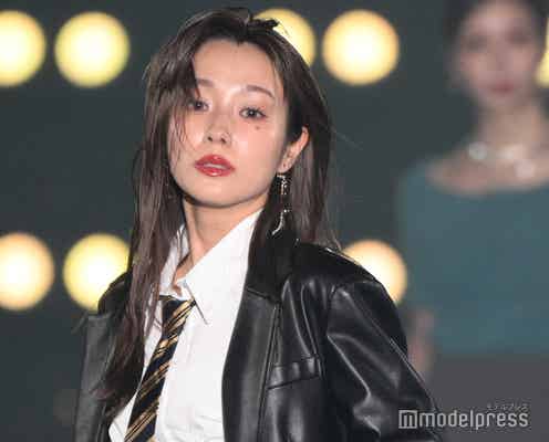 前田希美、オールバックで印象ガラリ クールなスタイリングで魅了【関西コレクション 2024 A/W】