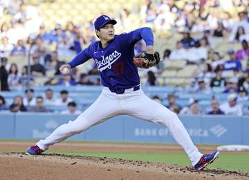 大谷翔平が逆転直後にギア上げる 4者連続三振も記録 5回投げ切って8勝目の権利を得る
