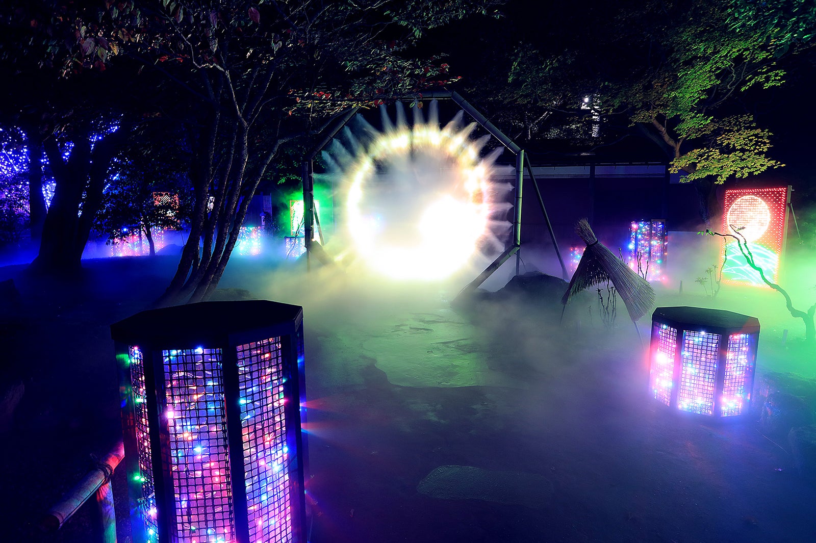 過去ライトアップ風景／画像提供：日本庭園 由志園