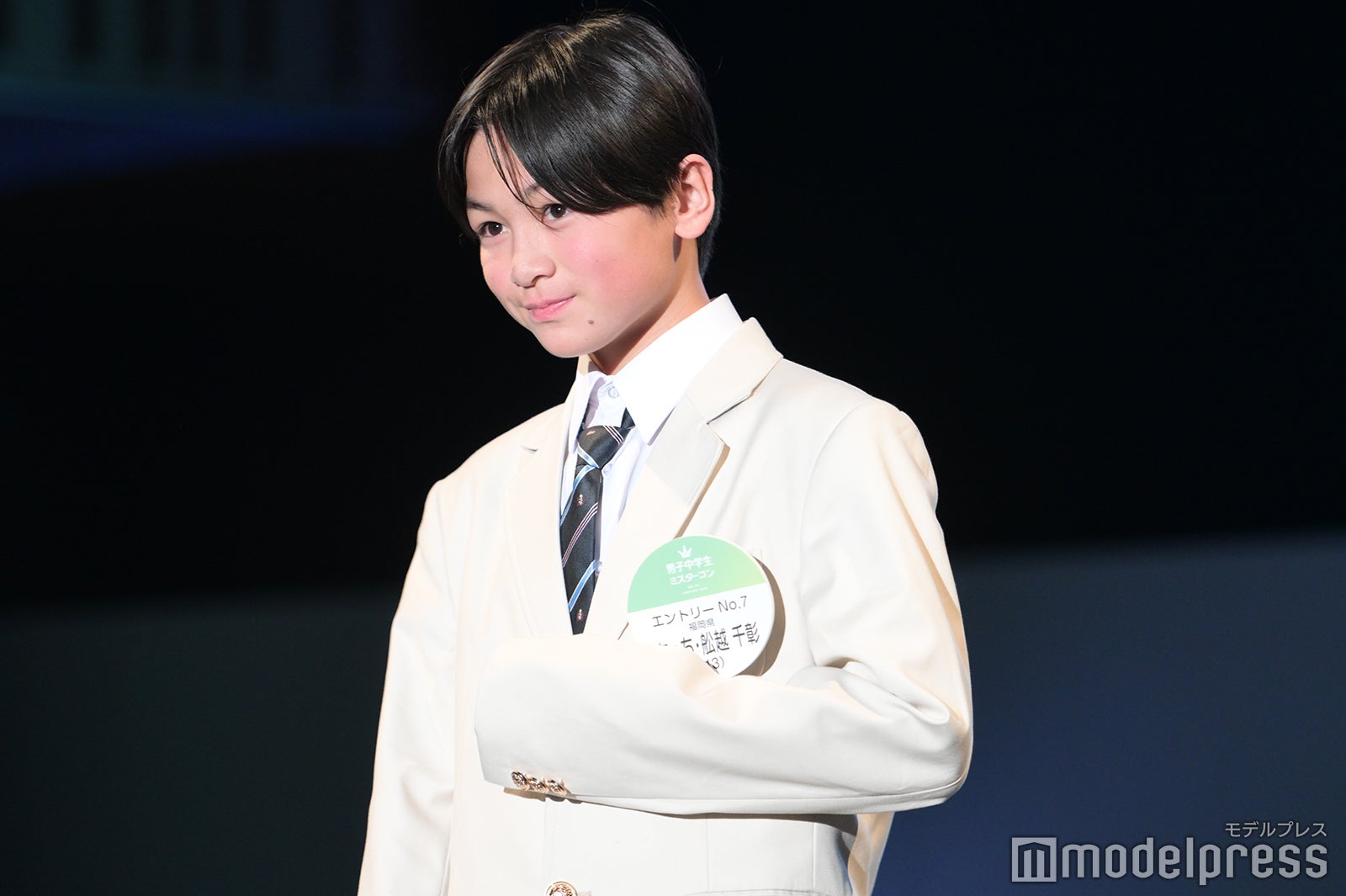 舩越千彰くん「男子中学生ミスターコン2023」ファイナル審査の様子（C）モデルプレス