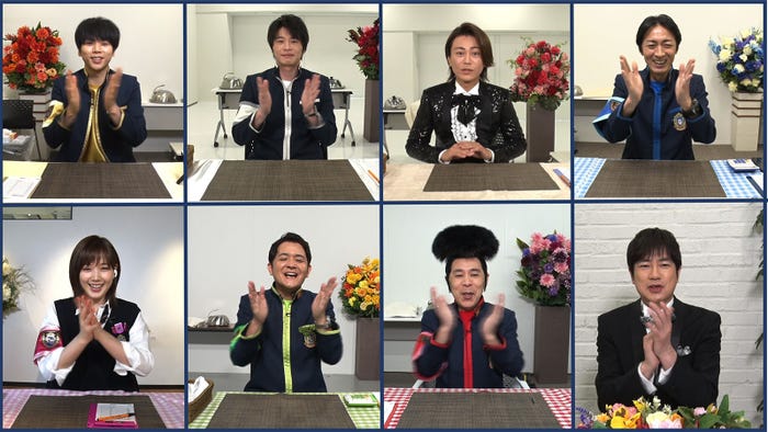 (上段)増田貴久、田中圭、氷川きよし、矢部浩之(下段)本田翼、ノブ、岡村隆史、羽鳥慎一(C)日本テレビ