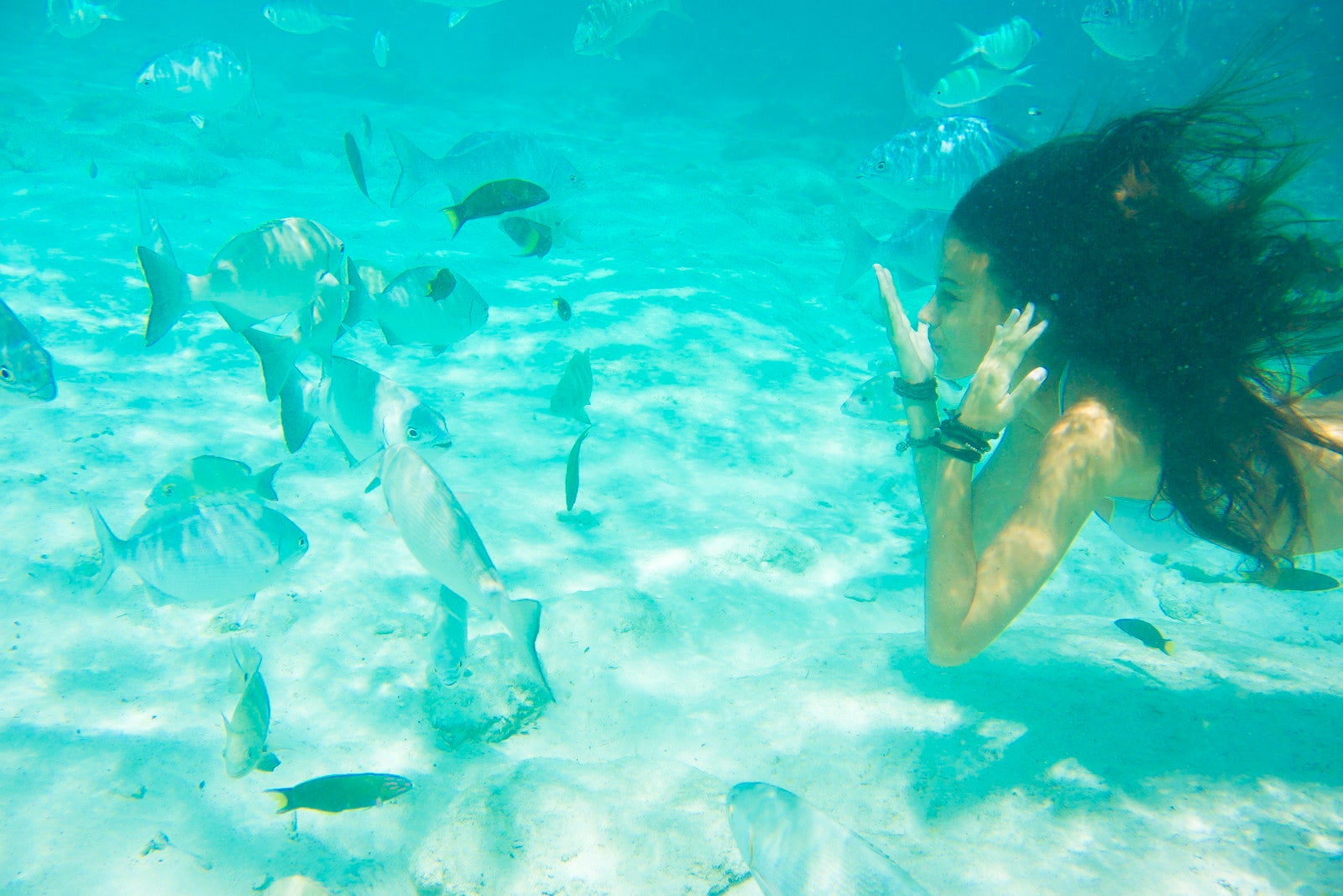 天然のプールにはカラフルなお魚たちがいっぱい（C）Toko NCT