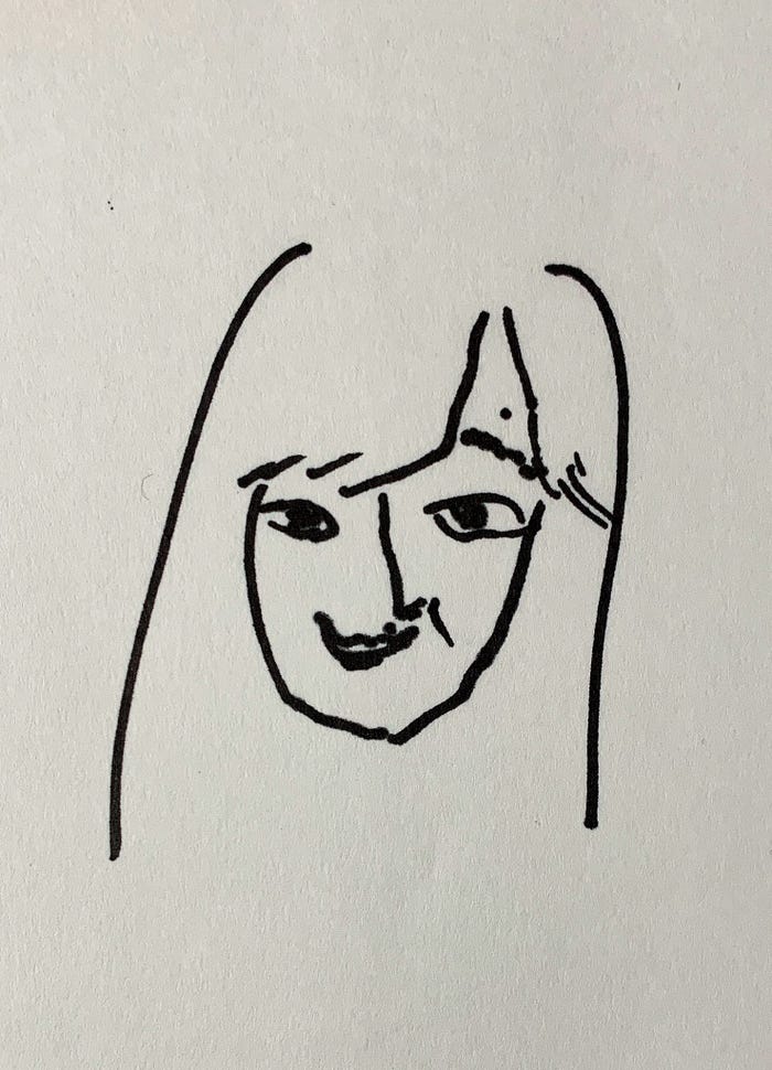 齋藤飛鳥が描いた梅澤美波の似顔絵(提供写真)