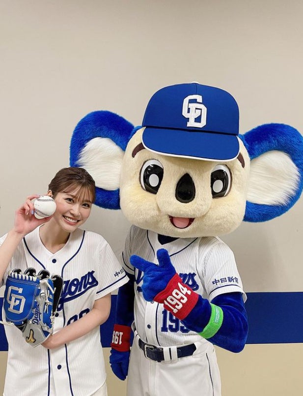 生見愛瑠、“めるるユニフォーム”姿披露 地元・愛知で始球式