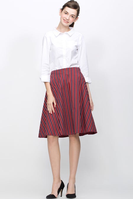 ストライプフレアスカート「riana」¥5,100(税込)