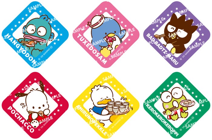 コラボ限定ステッカー(前半:全6種)イメージ(C)2025 SANRIO CO.,LTD.APPROVAL NO.L660170