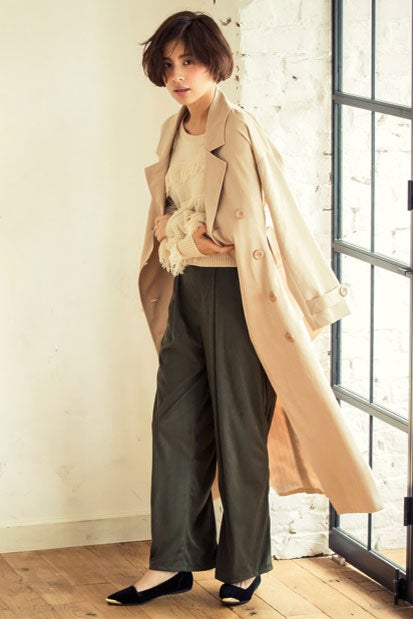 フェイクスエードロングワイドパンツ「Re:EDIT by GALSTAR」2,998円（税込）／画像提供：Re:EDIT by GALSTAR