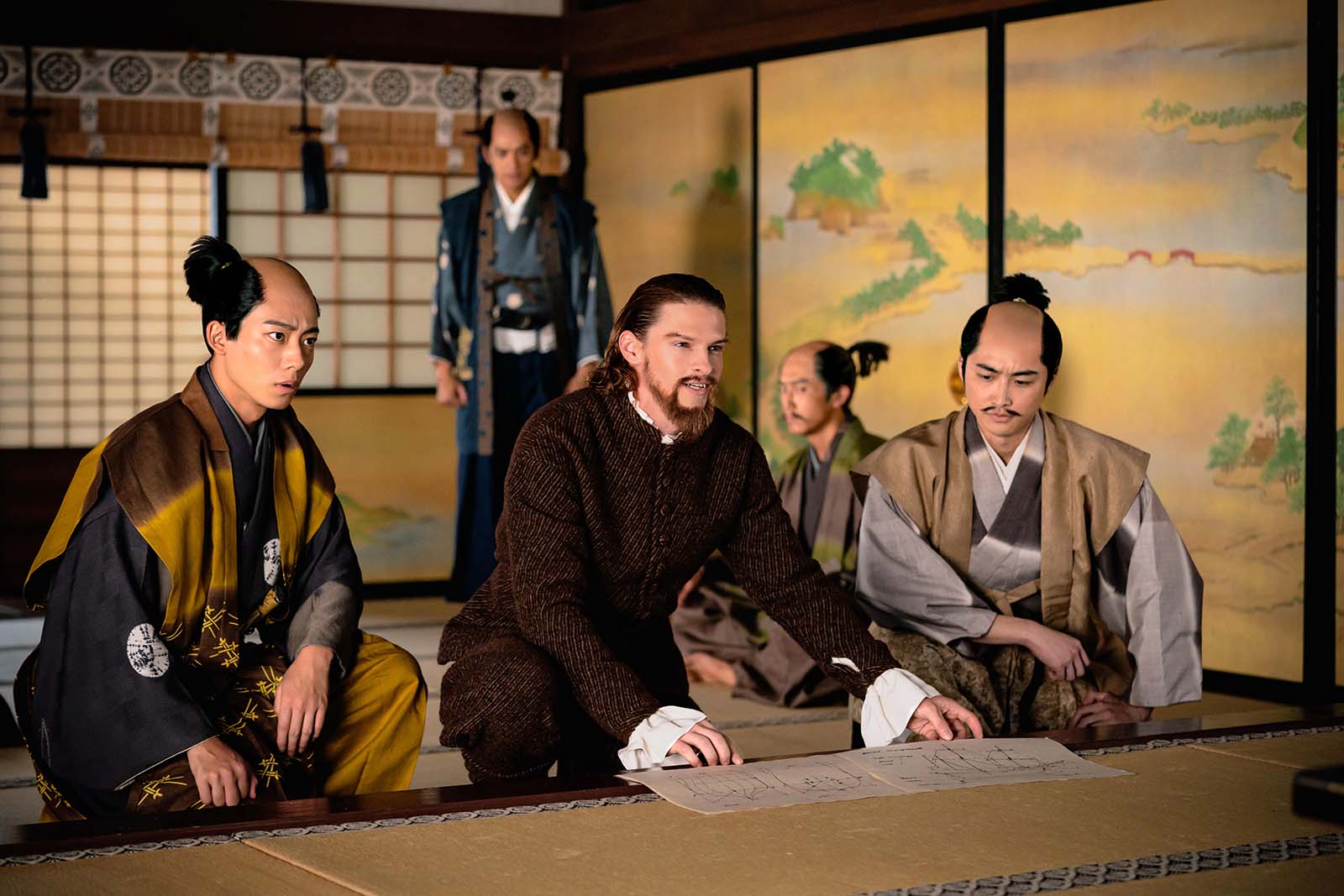 井上祐貴、村雨辰剛、岐洲匠「どうする家康」第44話より（C）NHK