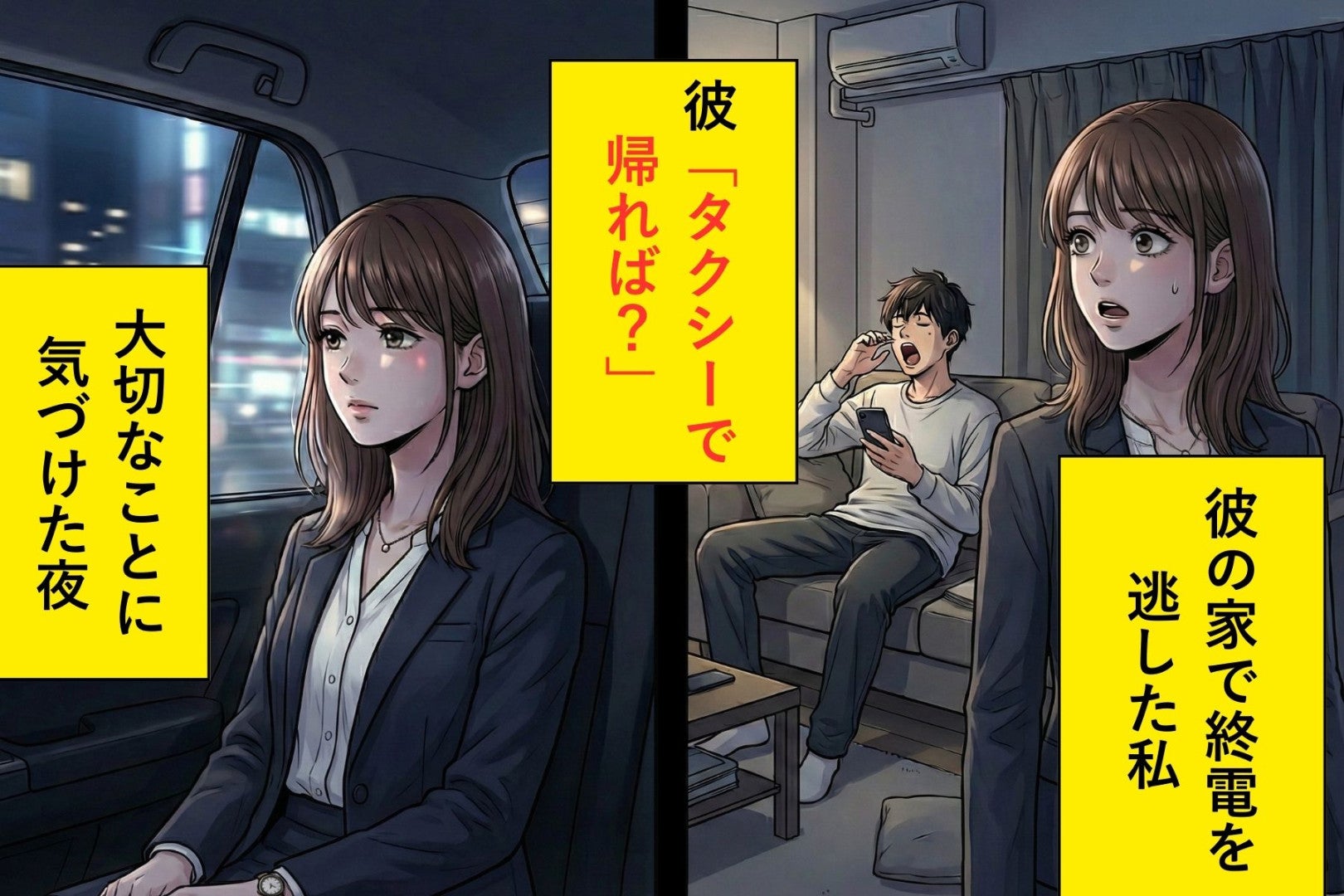 彼の家で終電を逃した夜→「タクシーで帰れば？俺、眠いし」の一言で、私の中で全てが終わった