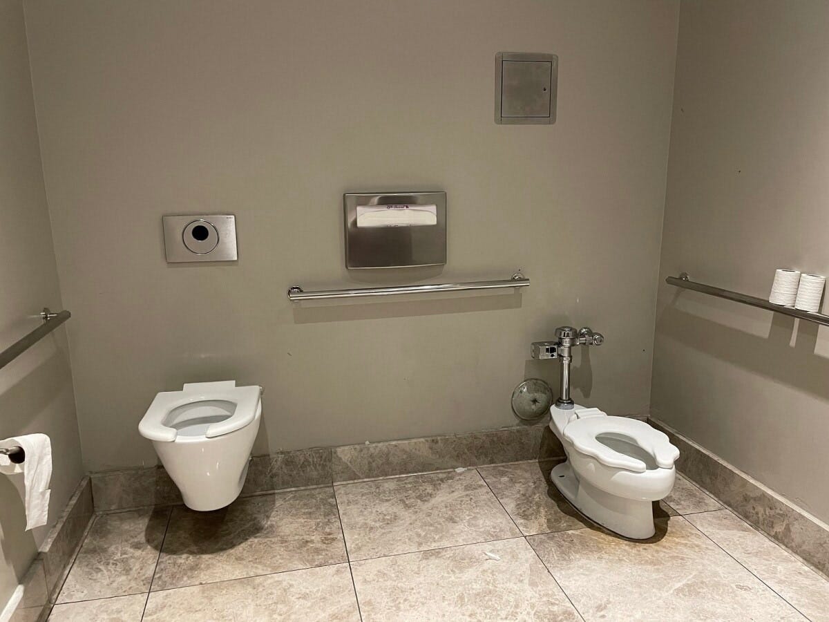 ファミリーレストルームには一般用と子ども用、二種類のトイレがある