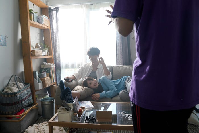 細田善彦、井桁弘恵/新CMよりメイキングカットより(提供写真)