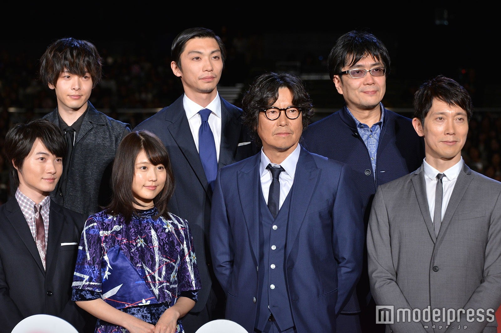 （左上から）中村倫也、奥野瑛太、大友啓史監督（左下から）神木隆之介、有村架純、豊川悦司、佐々木蔵之介 （C）モデルプレス