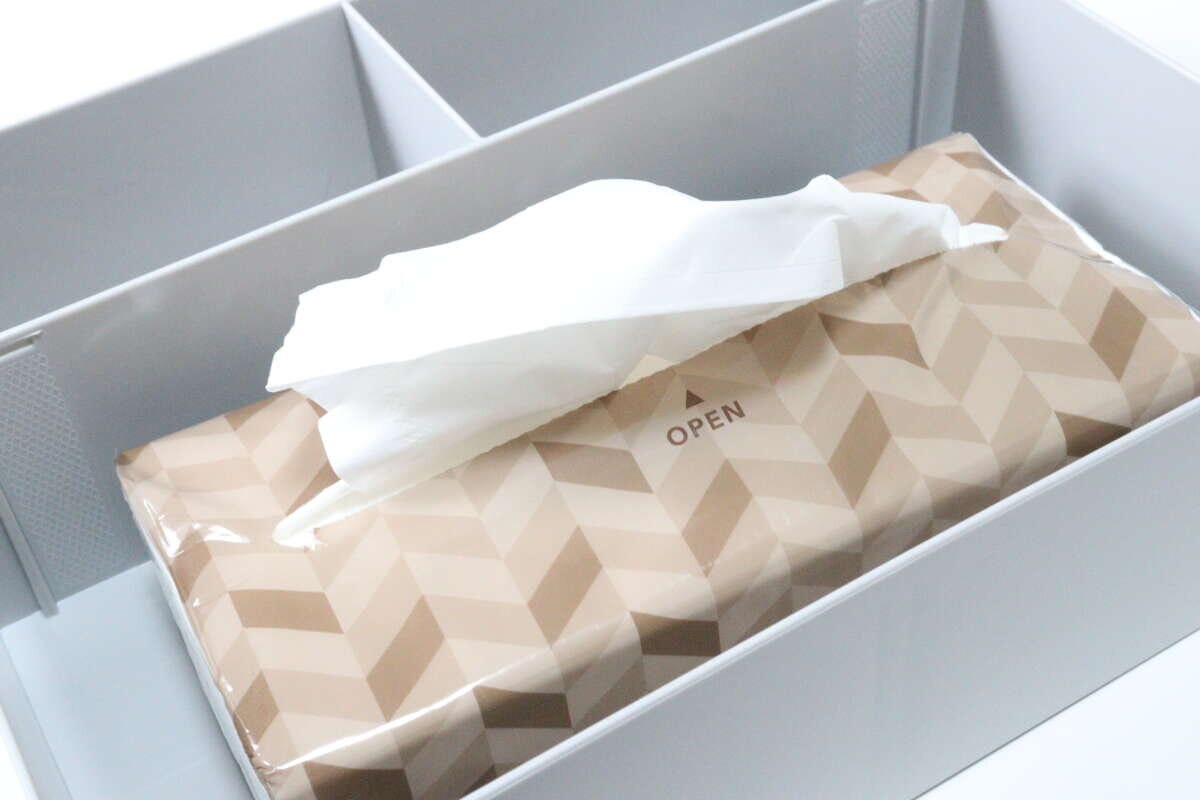 ティッシュケース（仕切り付）　ティッシュ収納