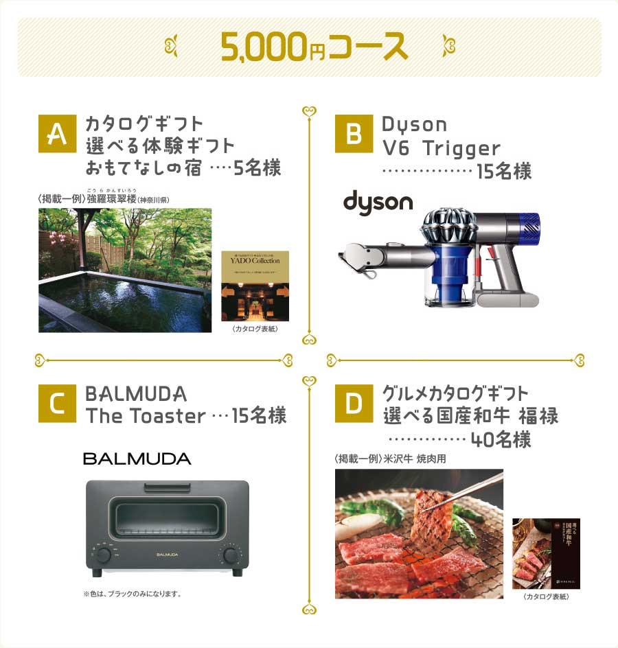 5,000円コースのプレゼント詳細