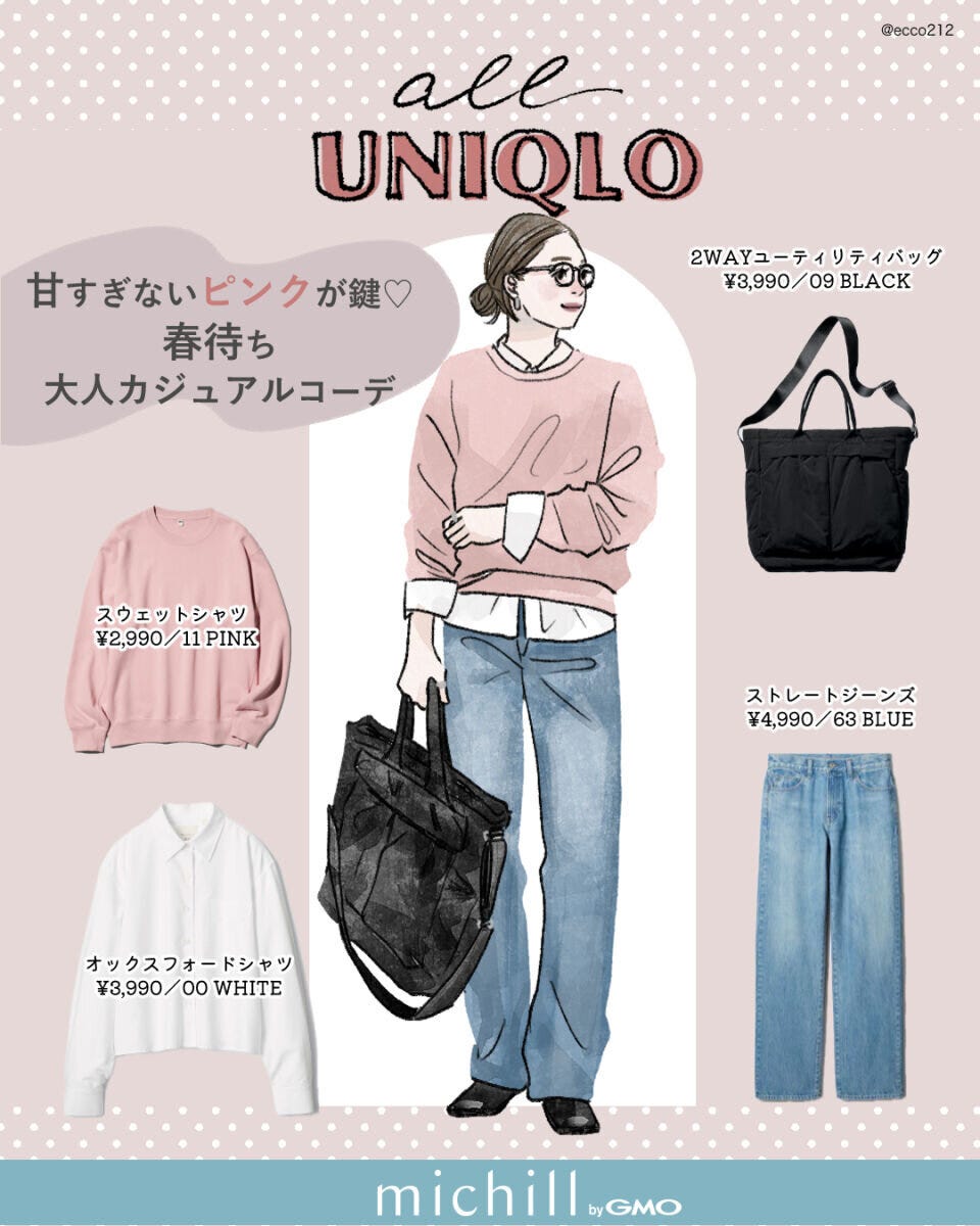 ALLユニクロ春待ち大人カジュアルコーデ
