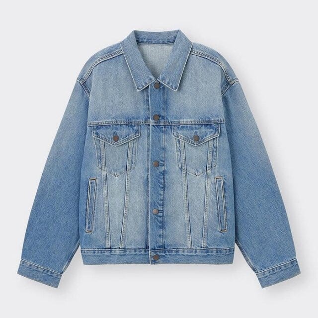 GU ブラフィールリブアメリカンスリーブワンピース 着回し 6style EccO イラスト GU デニムジャケット