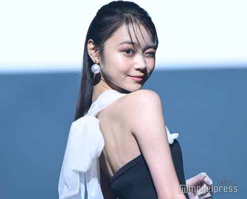 林芽亜里、モノクロドレスで大胆肌見せ【TGC香川2025】