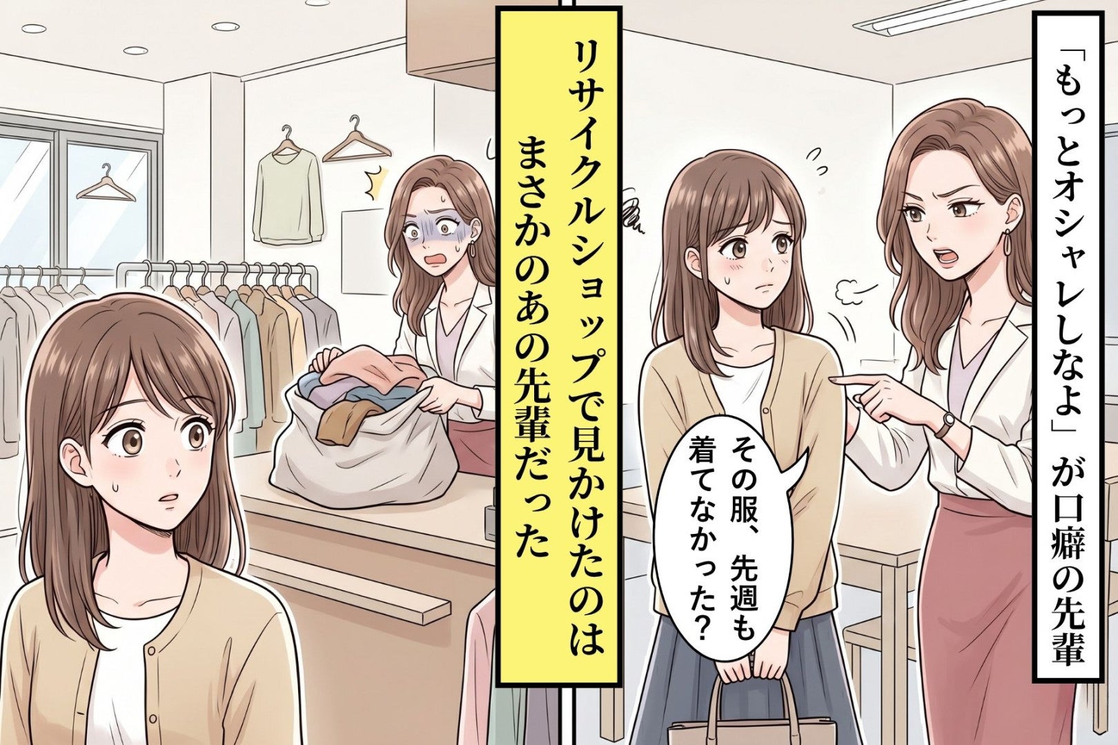 「もっとオシャレしなよ」が口癖の先輩→リサイクルショップで見かけた姿に、何も言えなくなった