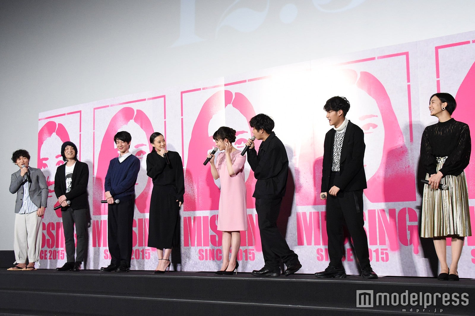 （左から）松居大悟、石崎ひゅーい、加瀬亮、蒼井優、高畑充希、太賀、葉山奨之、花影香音 （C）モデルプレス