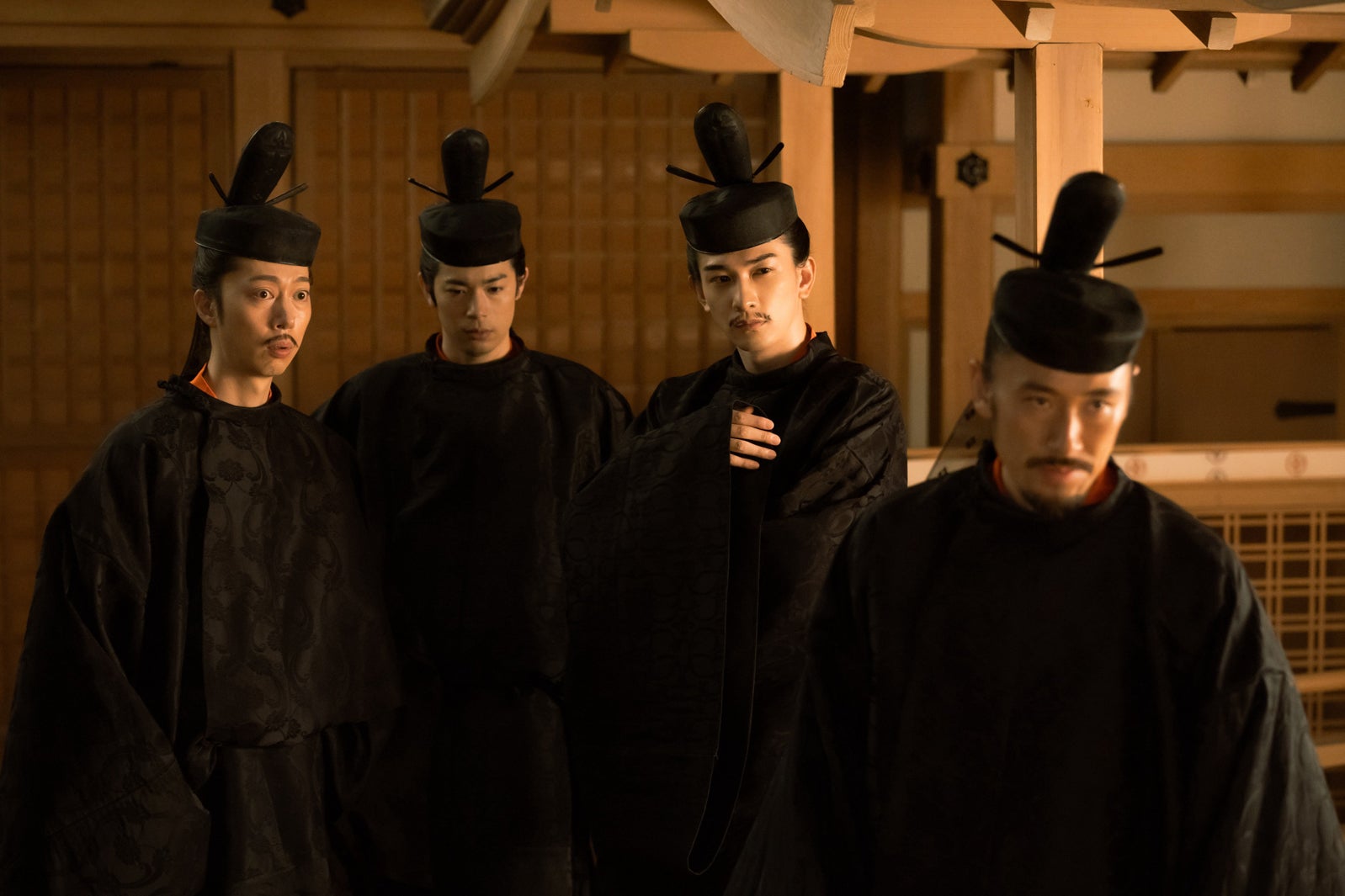 金田哲、渡辺大知、町田啓太、本田大輔「光る君へ」第40話（C）NHK