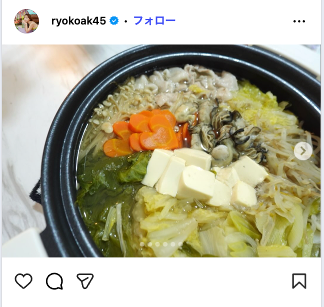 秋倉諒子Instagramより