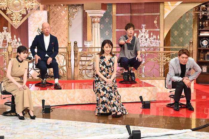 (上段左から)小峠英二、陣内智則(下段左から)福本莉子、矢田亜希子、ヒロミ(C)日本テレビ