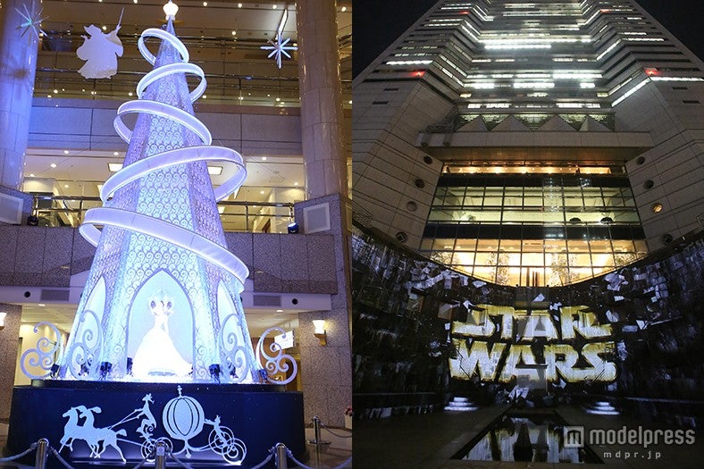 ディズニーXmasイルミ、「シンデレラ」ツリーに体感型プロジェクションマッピングも＜写真特集＞（C）Disney、（C）＆TM lucasfilm Ltd．【モデルプレス】