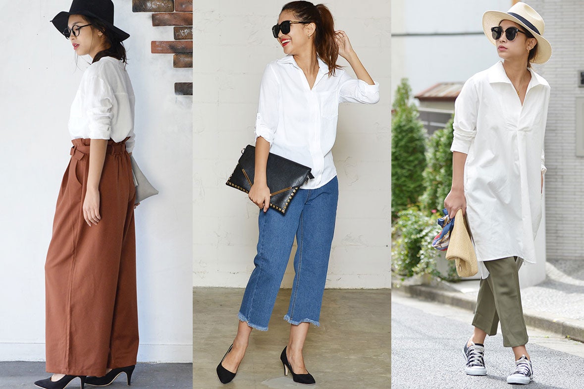 白シャツ1枚でキマる！＋パンツのクールな着こなし