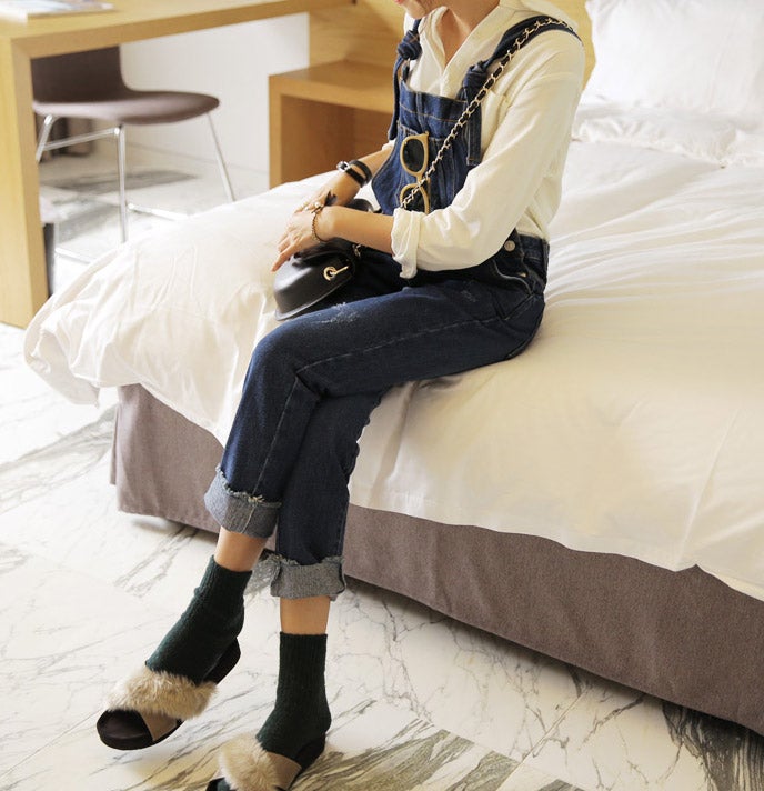 ロングサスペンダーデニムサロペット・全1色「DHOLIC」7,473円（税込）／画像提供：DHOLIC