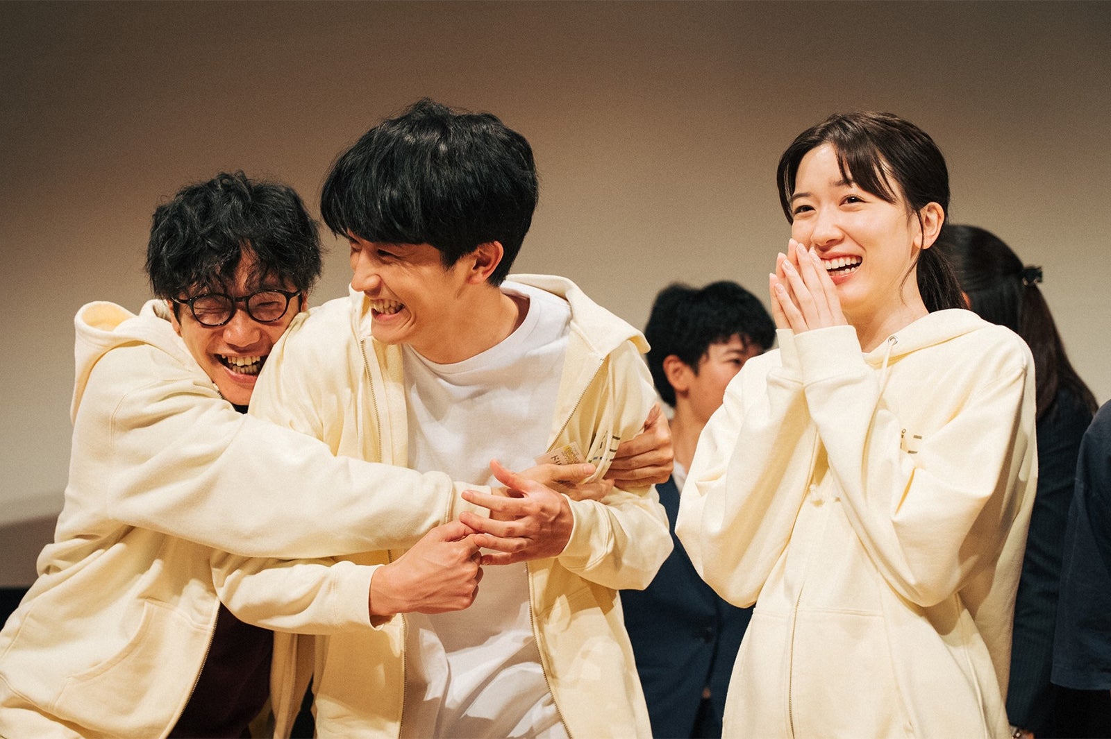 前原滉、杉野遥亮、永野芽郁／「ユニコーンに乗って」第3話より（C）TBS／撮影：加藤春日
