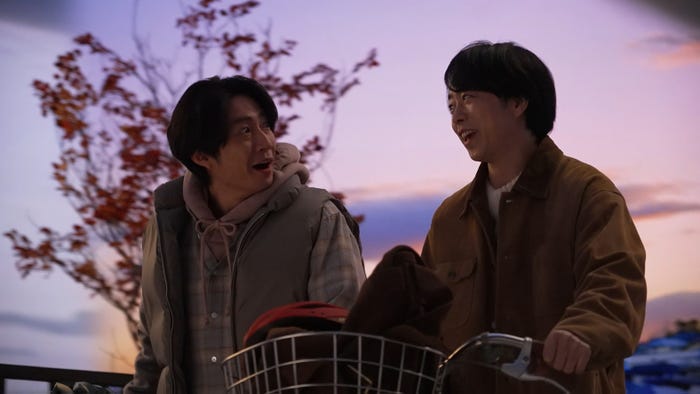 相葉雅紀、櫻井翔「セブン‐イレブン」新テレビCM「温めますか」篇メイキングカット(提供写真)