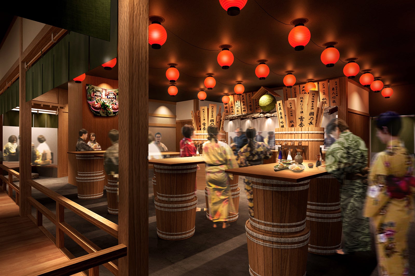 日本酒利き酒トークショーが楽しめる角打ち山善亭／画像提供：大阪ベイタワー合同会社