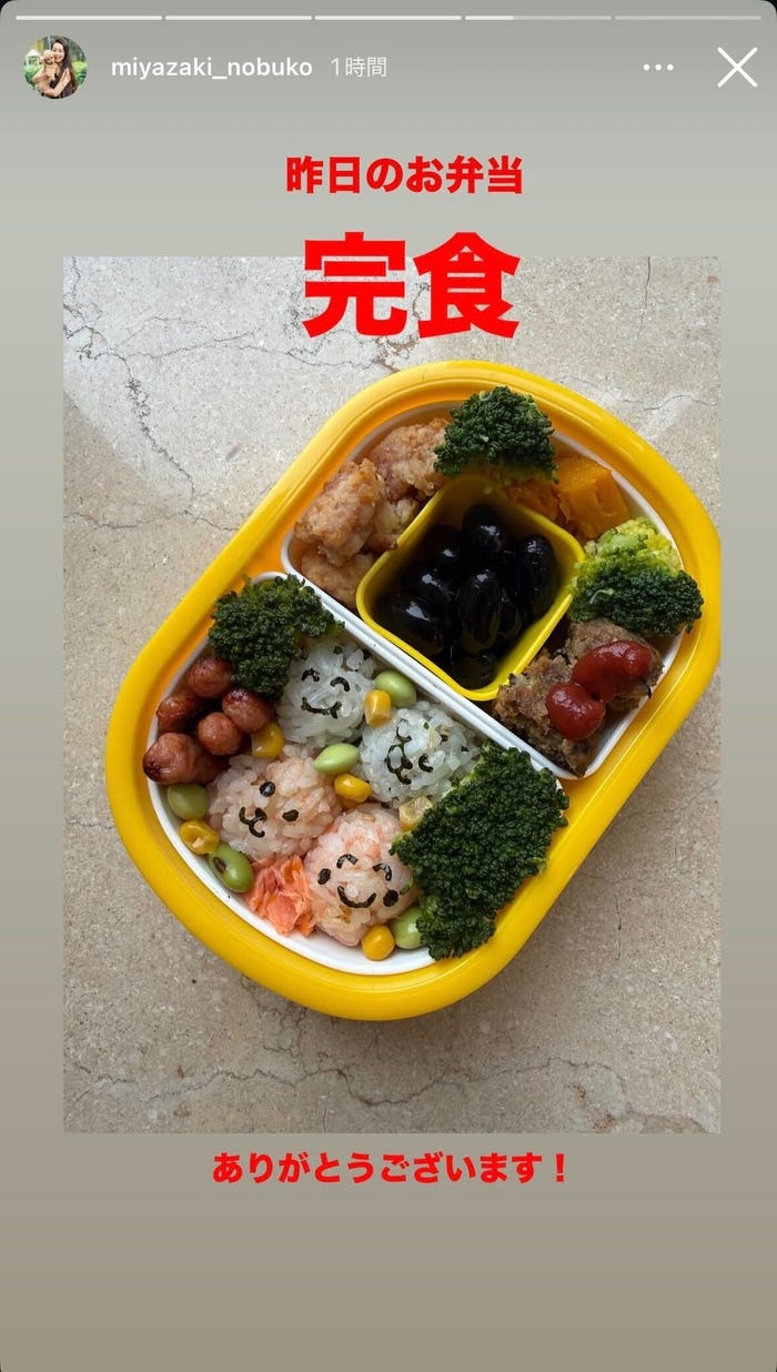 宮崎宣子Instagramストーリーズより