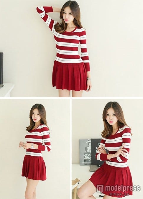 ボーダードッキングワンピース/画像提供「OGAGEJAPAN」4,980円(税込)