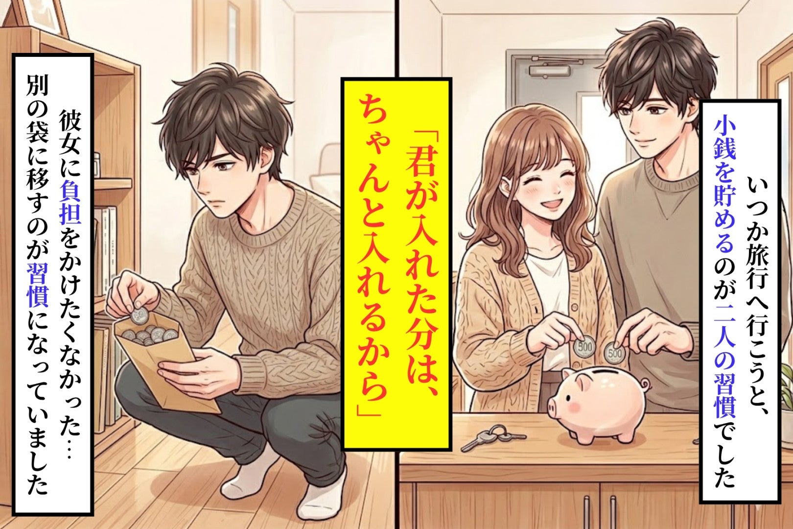 「君が入れた分は、ちゃんと入れるから」そう言った俺が、別の袋で貯金していた本当の理由