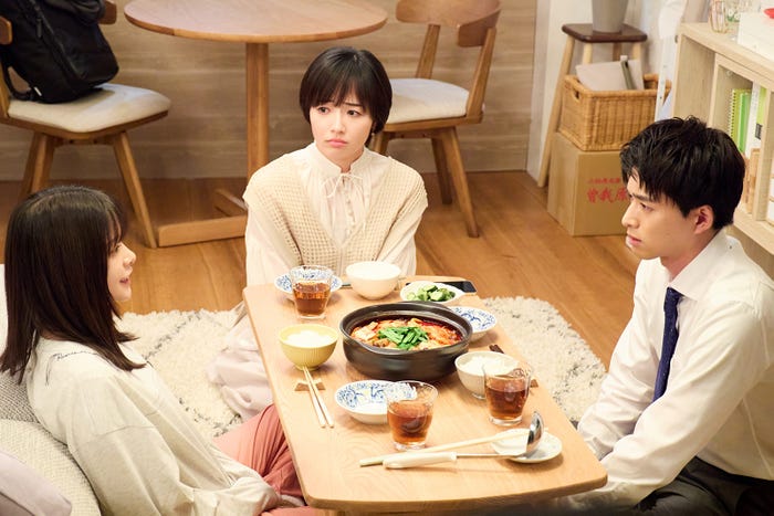 岸井ゆきの、森田望智、白洲迅「恋は闇」第9話(C)日本テレビ