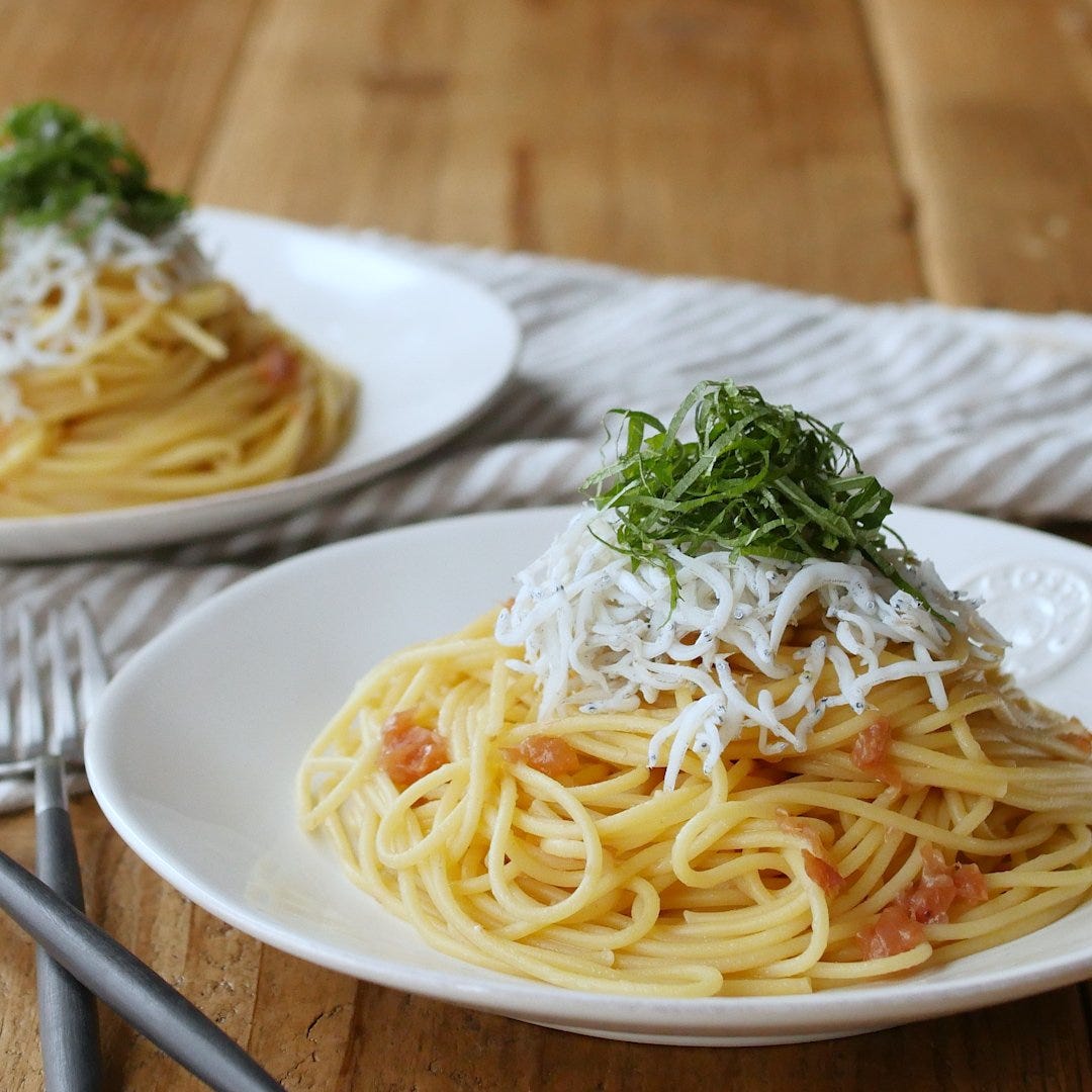 【すぐ麺】和えるだけ!しらすと梅の和風パスタ