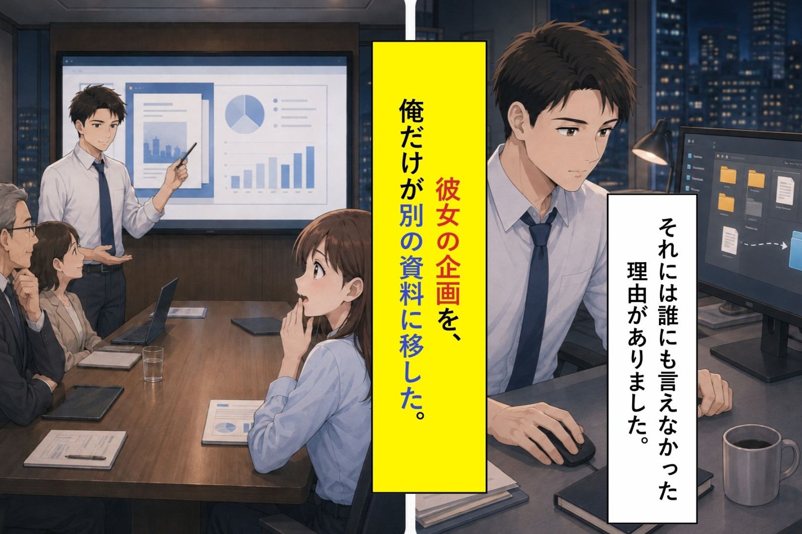 彼女の企画を、俺だけが別の資料に移した。誰にも言えなかった理由