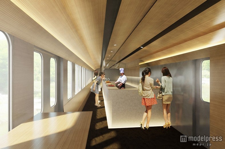 「観光電車」厨房車両オープンキッチンスペースイメージ／画像提供：西武鉄道