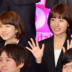 テレビ朝日の2013年度新人アナウンサー・林美沙希（右）と弘中綾香（左）