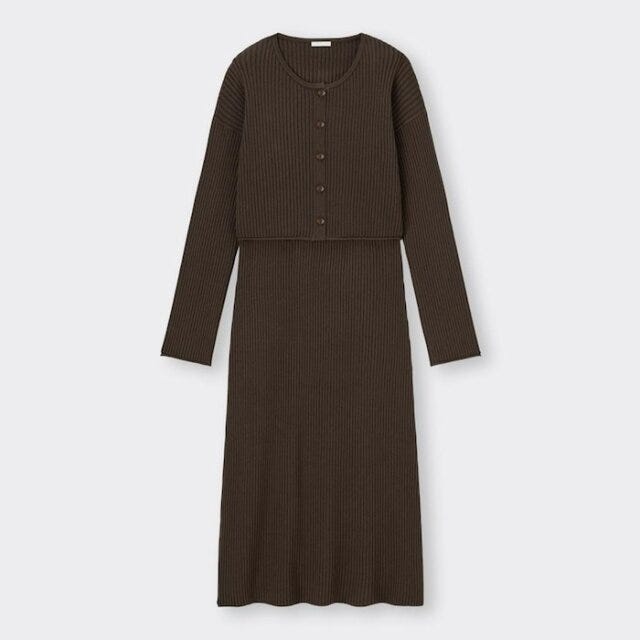 GU　ワンピース　ニット　カーディガン　セット