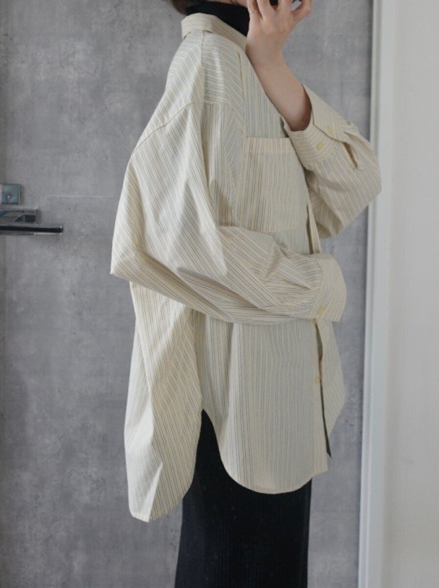 GUドルマンスリーブストライプシャツ GUドルマンスリーブストライプシャツ XLサイズ サイドシルエット