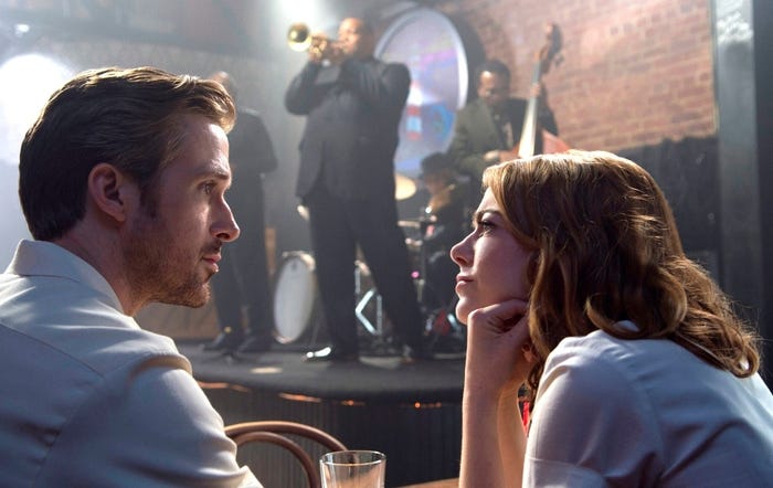 「ラ・ラ・ランド」ワンシーン(C)EW0001: Sebastian (Ryan Gosling) and Mia (Emma Stone) in LA LALAND.Photo courtesy of Lionsgate.