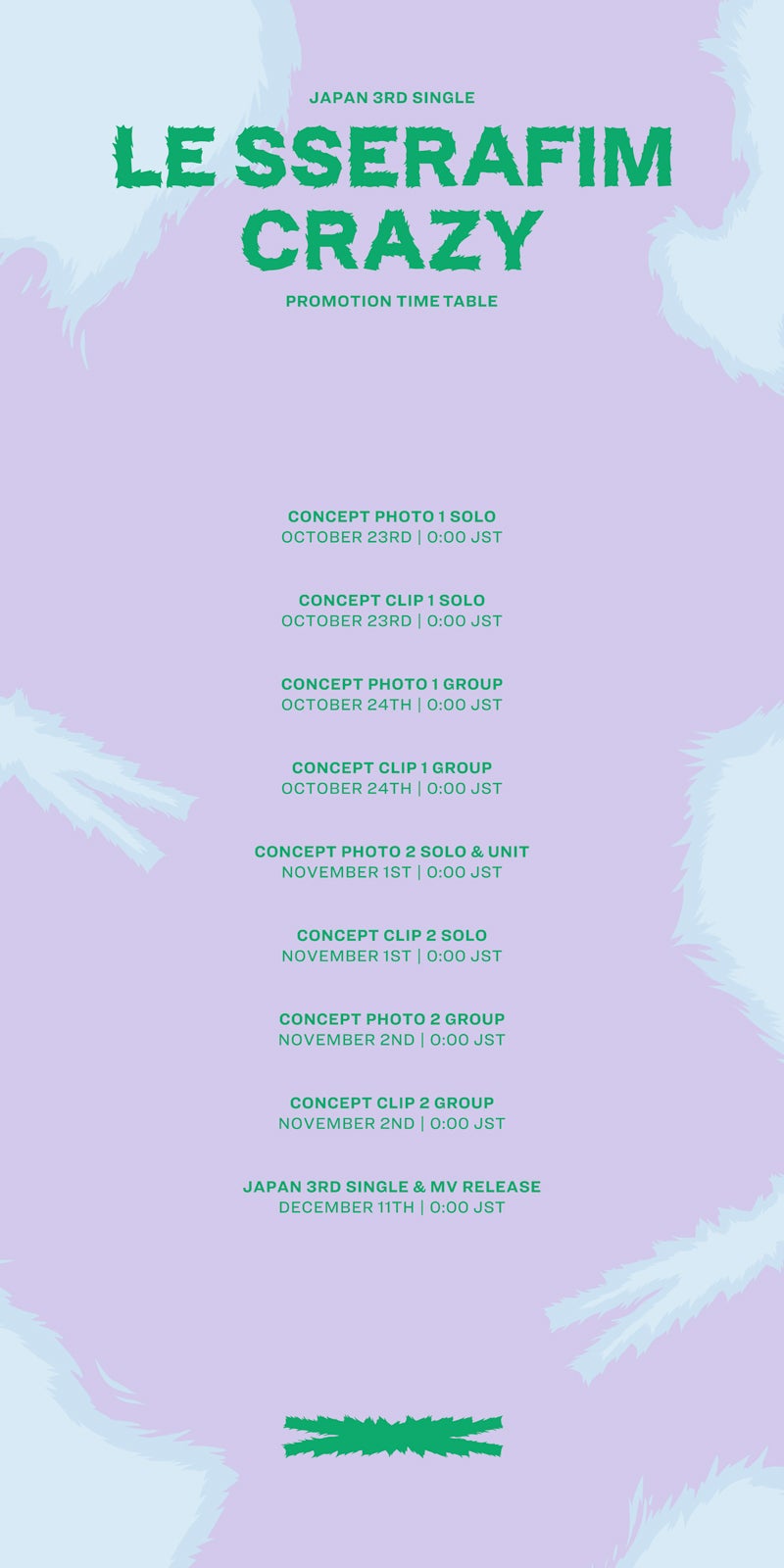 「CRAZY」プロモーションタイムテーブル（P）&（C） SOURCE MUSIC